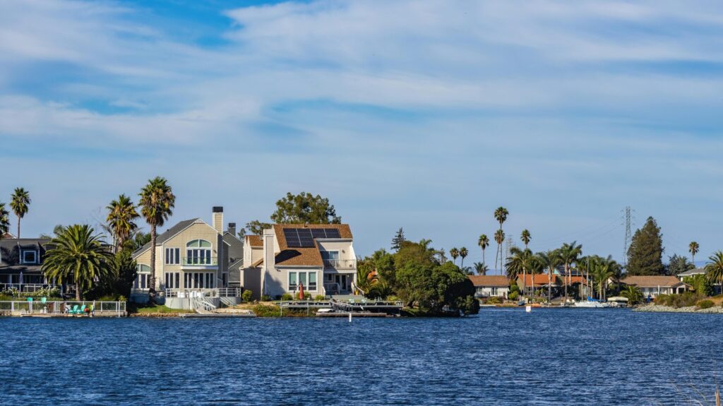 waterfront houses along the shore