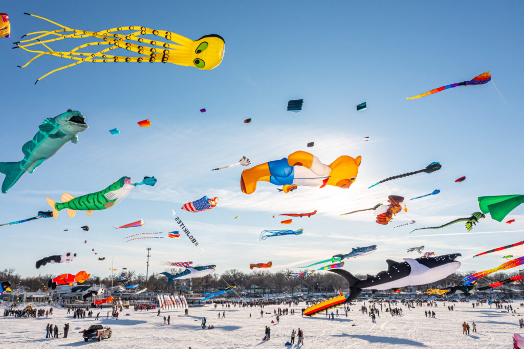 Winter in Okoboji, Iowa – University of Okoboji Winter Games #BojiKites Festival