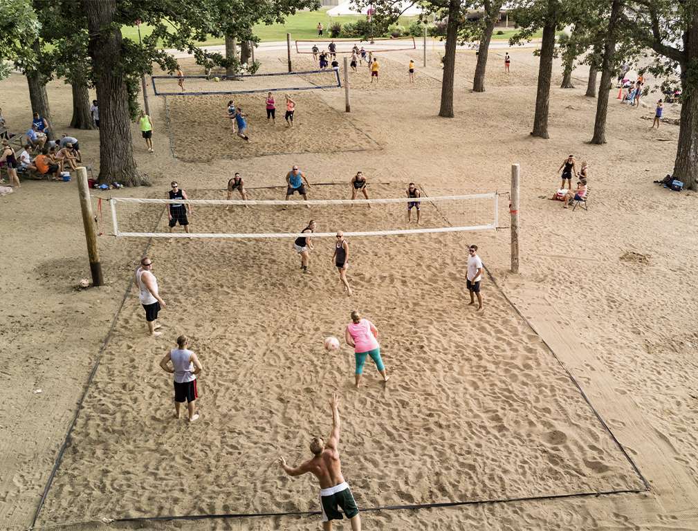 Arnolds Park Amusement Park Beach on West Lake in Arnolds Park, Iowa by Okoboji Realty