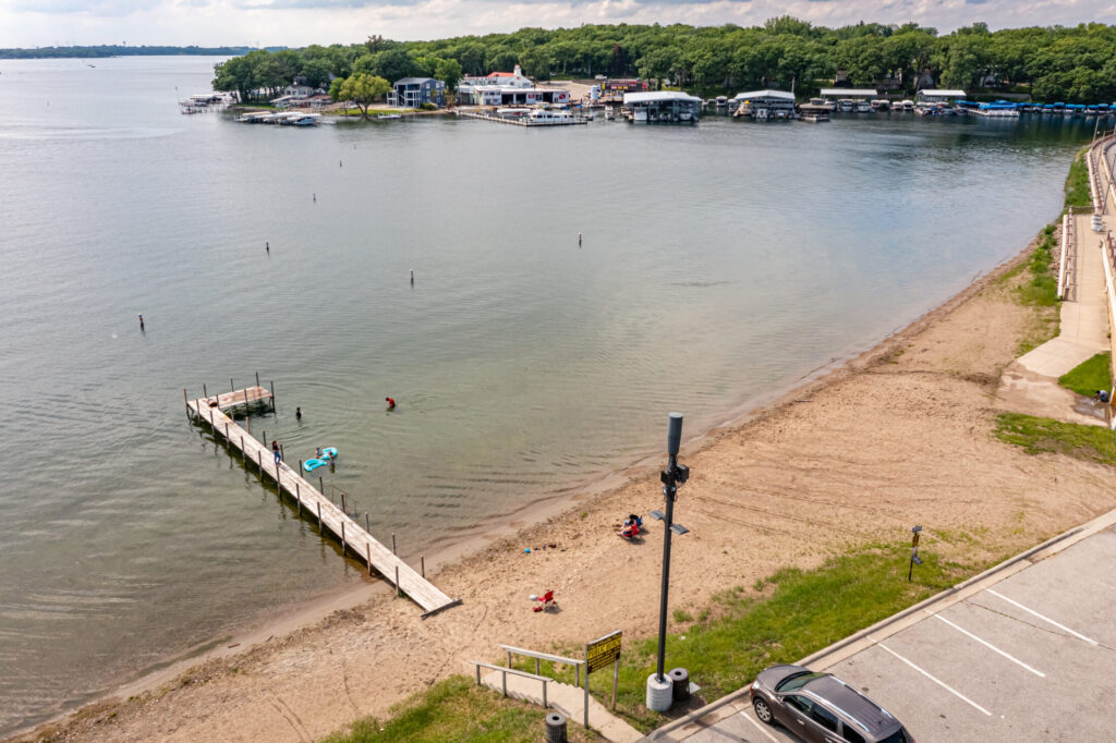 Arnolds Park Public Beach on West Lake in Okoboji, Iowa by Okoboji Realty