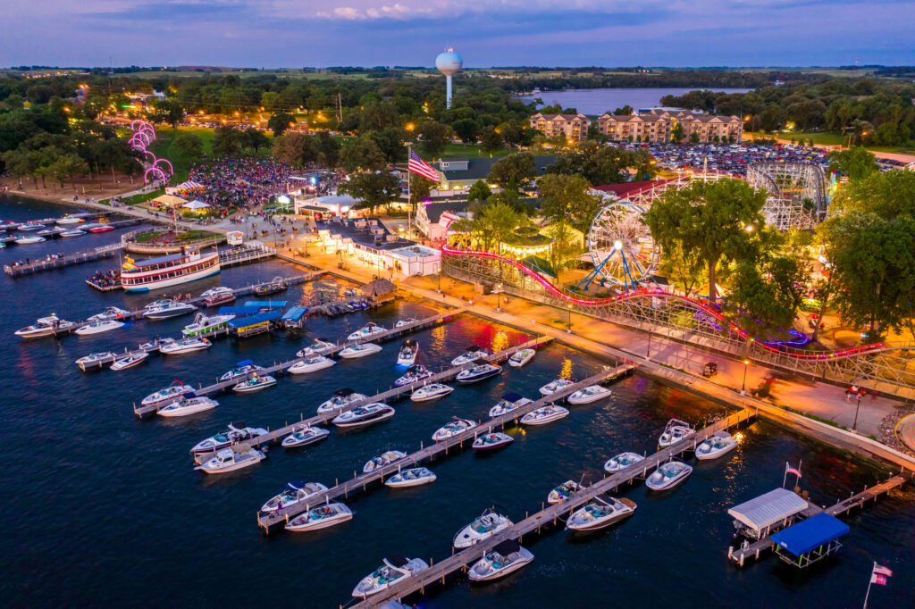 Public Use Docks off of Arnolds Park Amusement Park on West Lake Okoboji, Blog by Okoboji Realty, Photo by Tom Gustafson